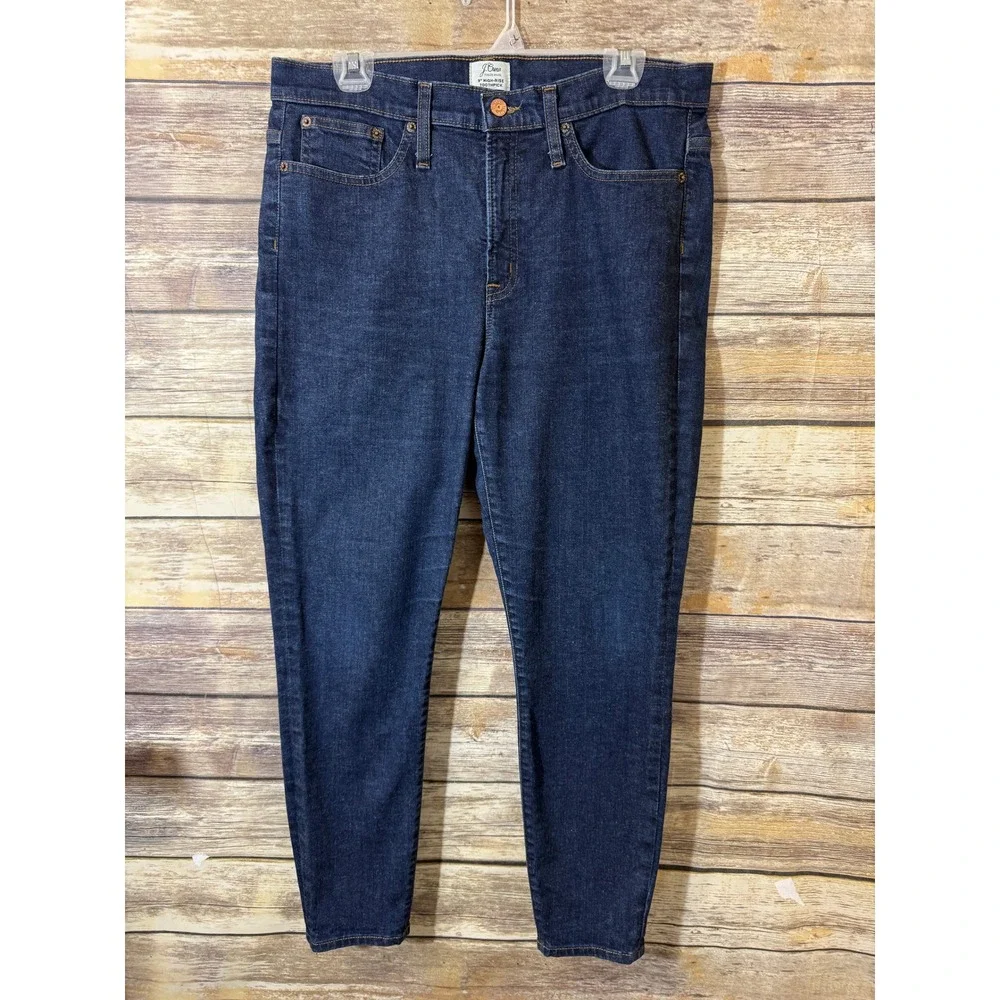 J.Crew 9 Inch High Rise Toothpick Jeans 31‎ Dark Classic H1879 Minimalist Preppy